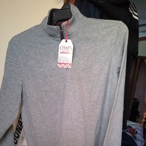 Chaps Heather Gray Quarter-Zip Sweater
